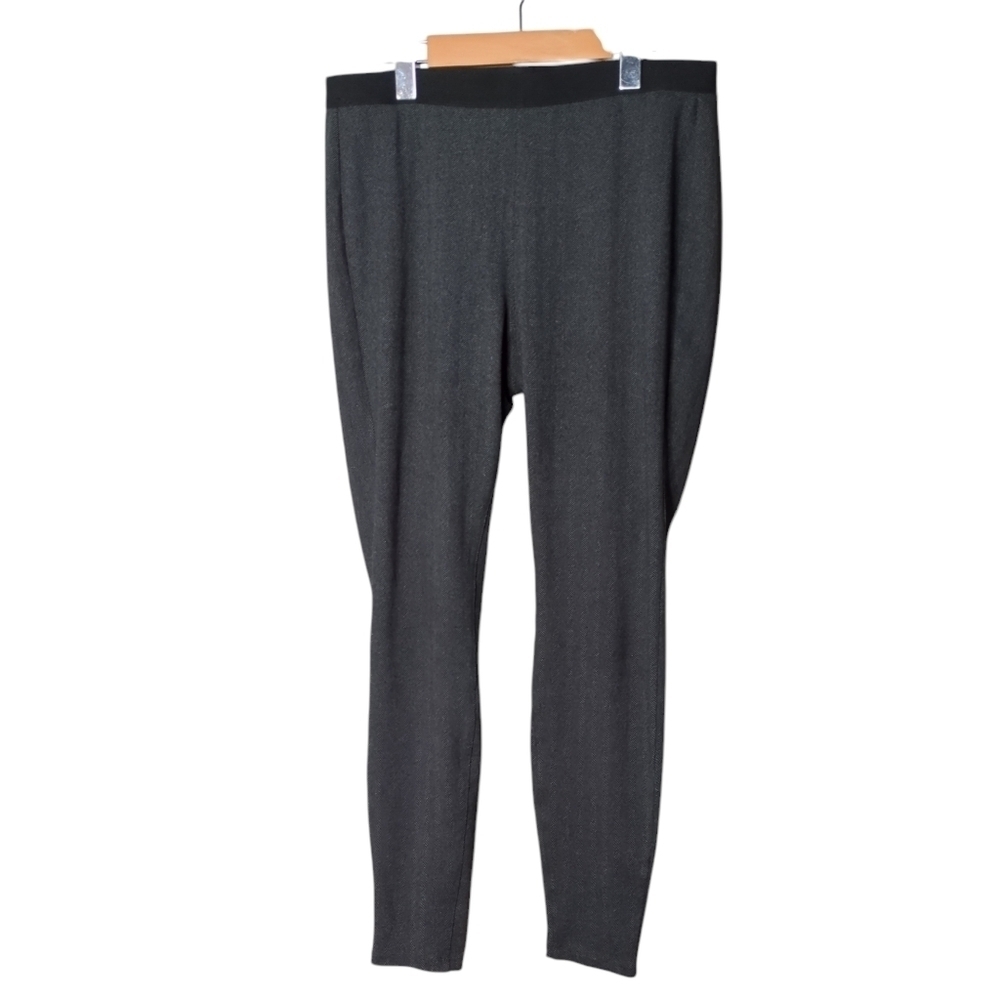 Eileen Fisher‎ Ponte Knit Herringbone Ankle Pant Grey Black Size Small